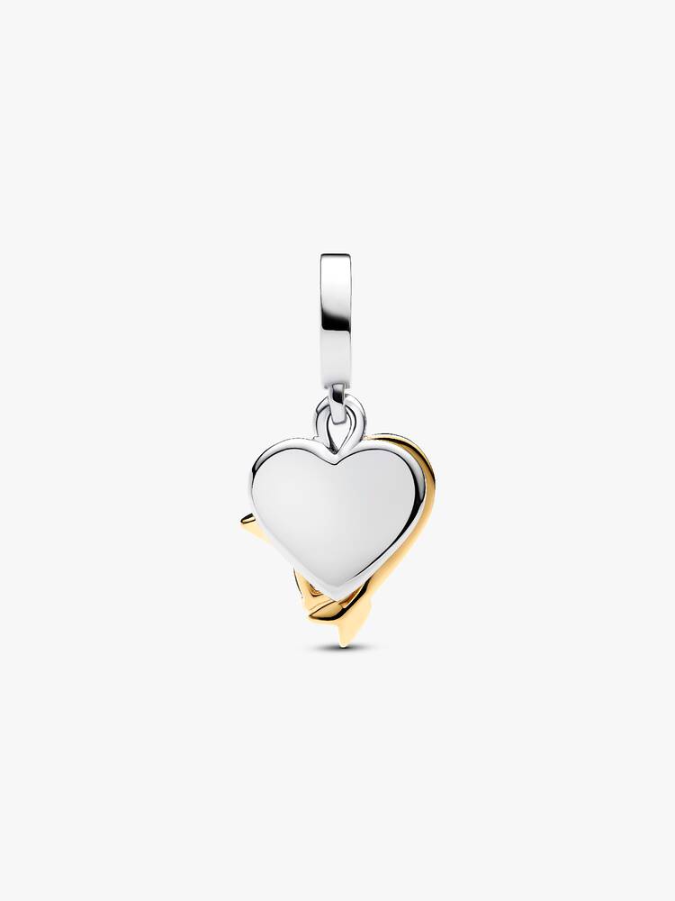 Engravable Heart & Arrow Double Dangle Charm