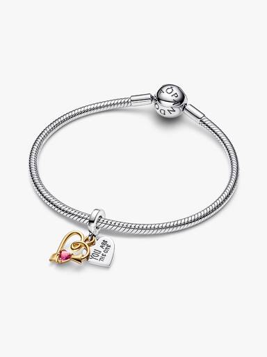 Engravable Heart & Arrow Double Dangle Charm