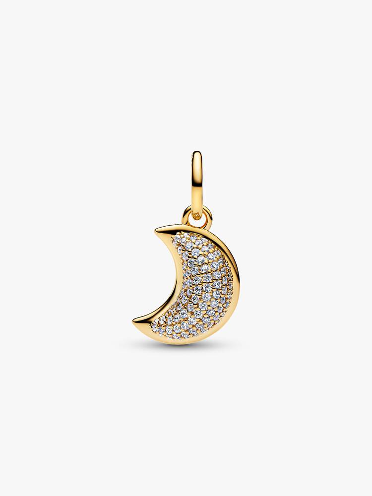 Sparkling Crescent Moon Dangle Charm