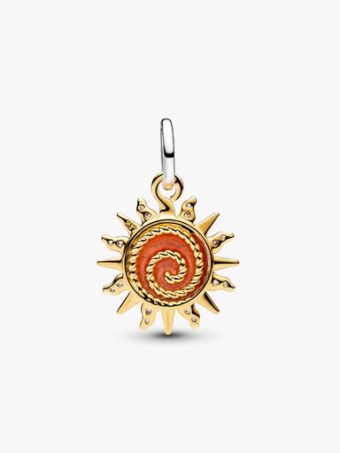 Swirling Sun Two-Tone Dangle Charm