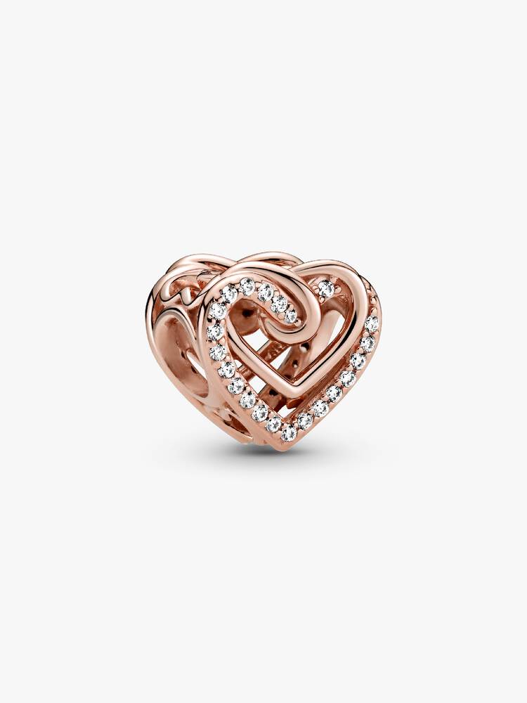 Sparkling Entwined Hearts Charm