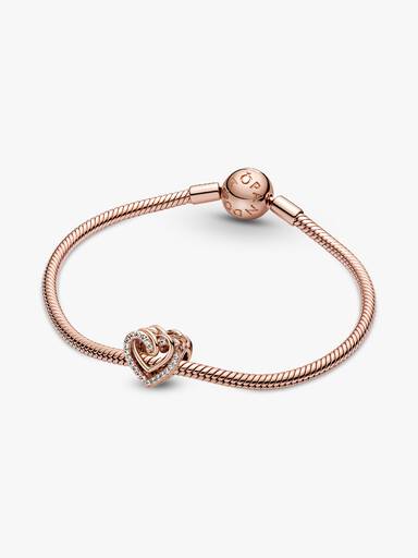 Sparkling Entwined Hearts Charm