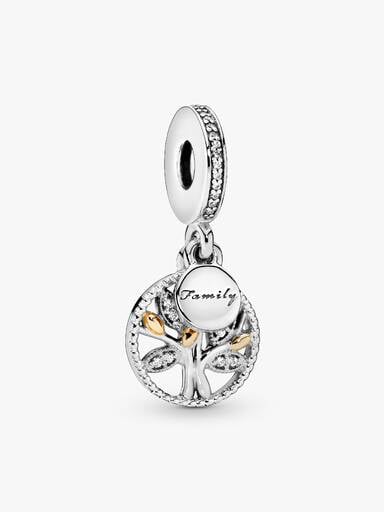 Sparkling Family Tree Dangle Charm