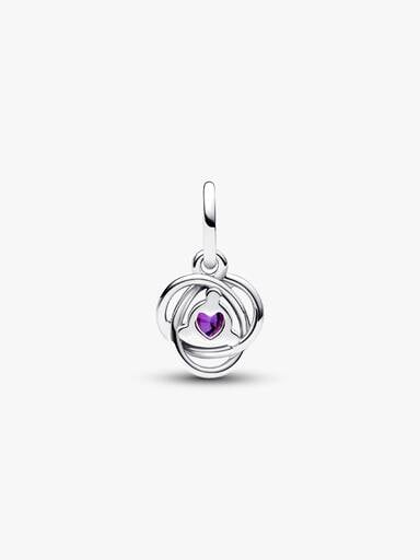 Purple Eternity Circle Dangle Charm