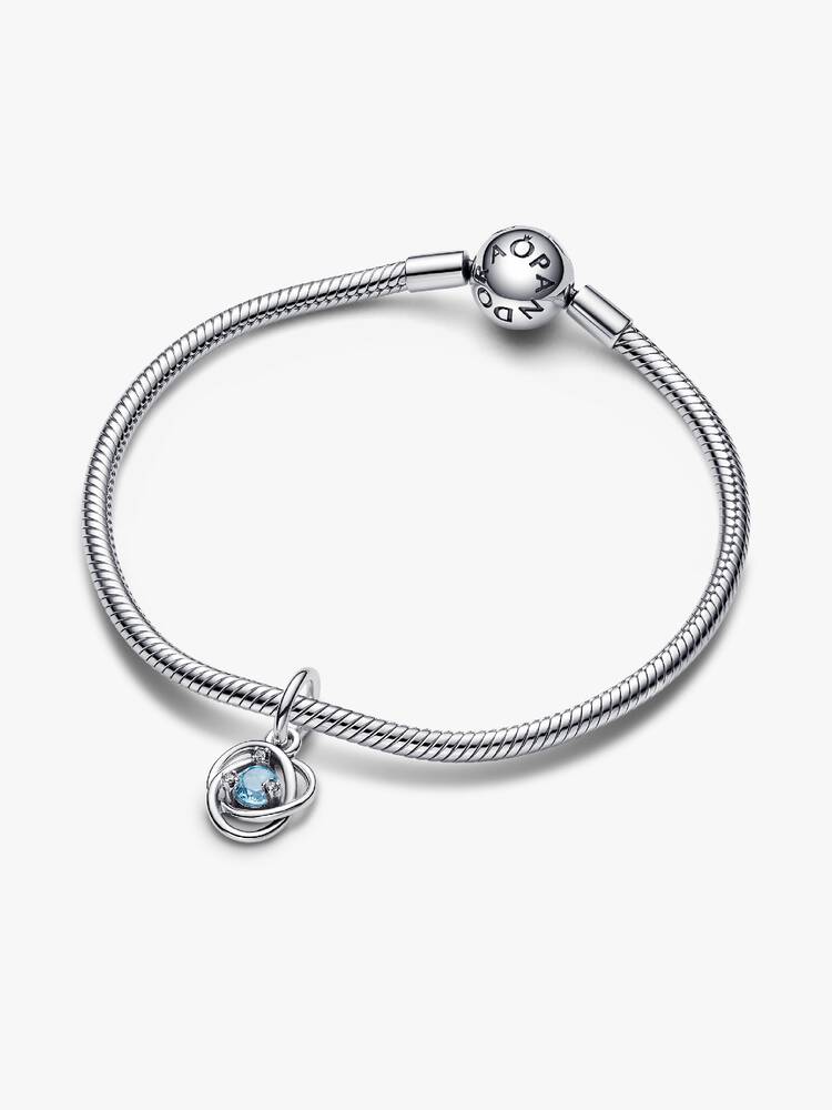 Sea Aqua Blue Eternity Circle Dangle Charm