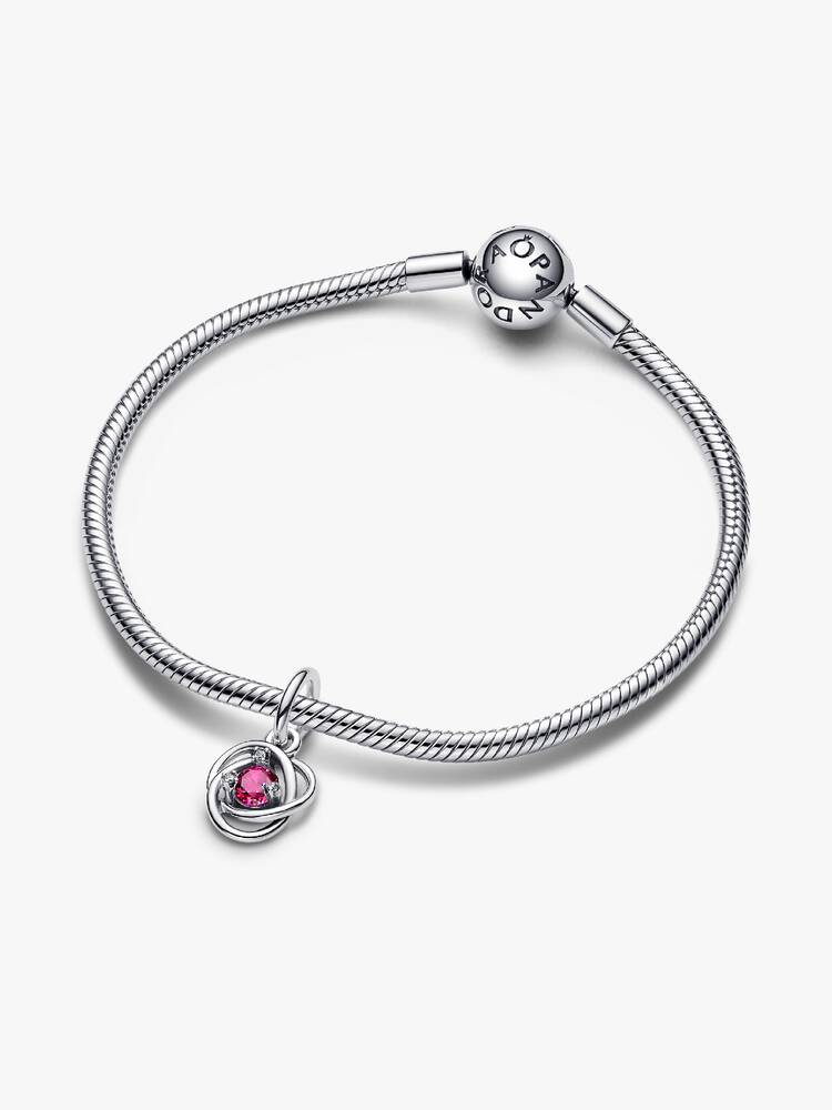October Birthstone Eternity Circle Dangle Charm