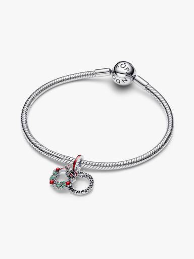 Holiday Wreath Double Dangle Charm