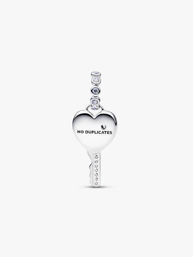 Opalescent Heart Key Dangle Charm