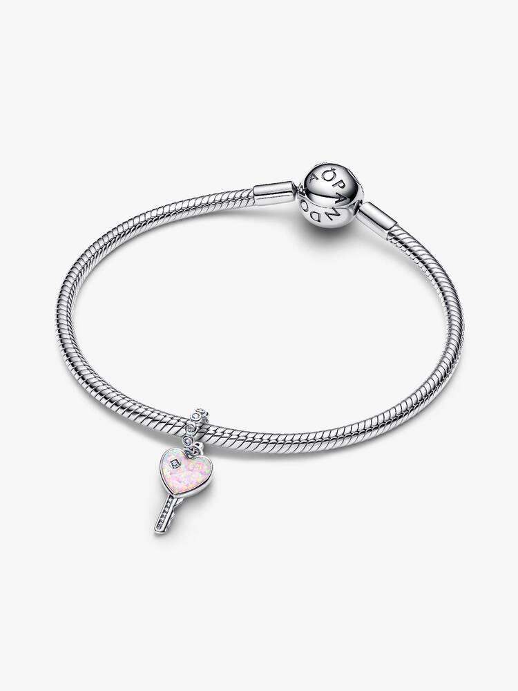 Opalescent Heart Key Dangle Charm