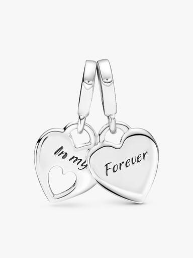 Double Heart Split Dangle Charm