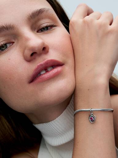 October Birthstone Eternity Circle Dangle Charm